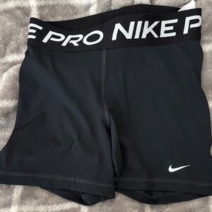 Nike Pro Black Shorts with White Logo